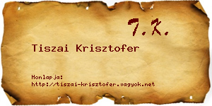 Tiszai Krisztofer névjegykártya